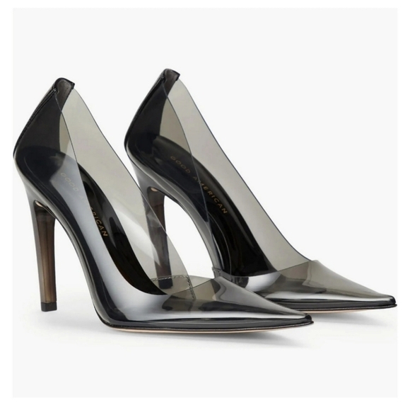 Good American Women "Like New" Cinderella Clear The Pointed toe heels shoes sz 9 - Picture 1 of 12